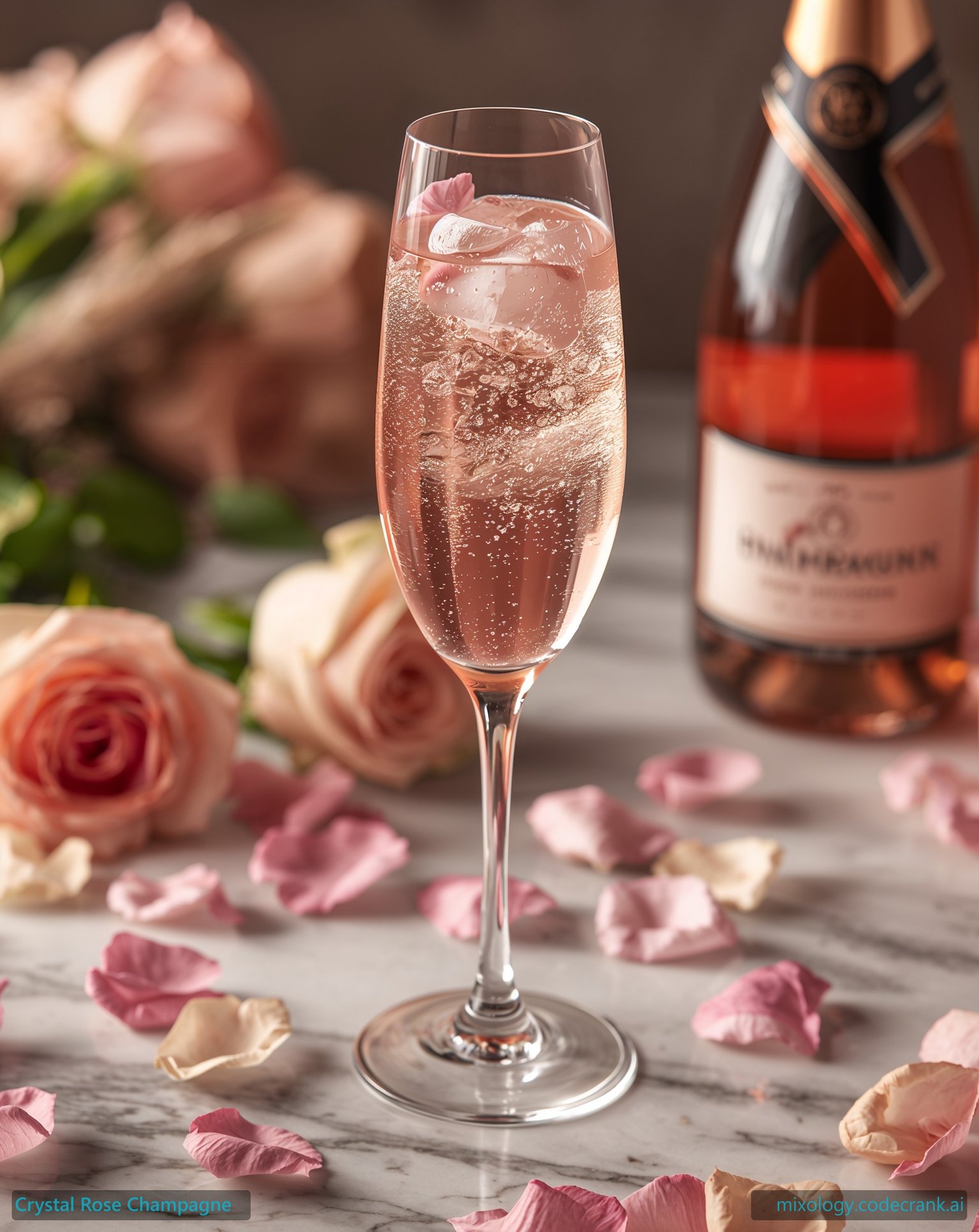 Crystal Rose Champagne cocktail recipe