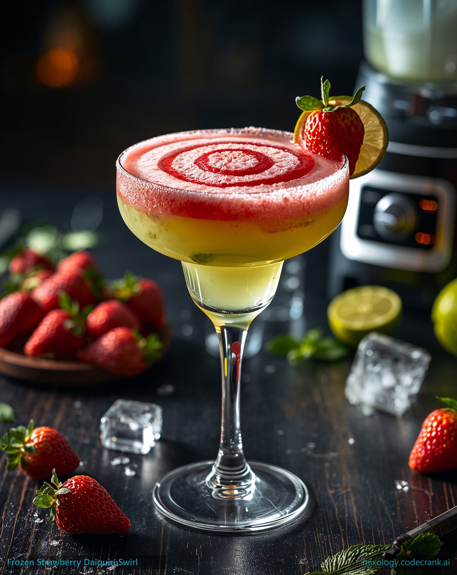 Frozen Strawberry Daiquiri Swirl cocktail recipe