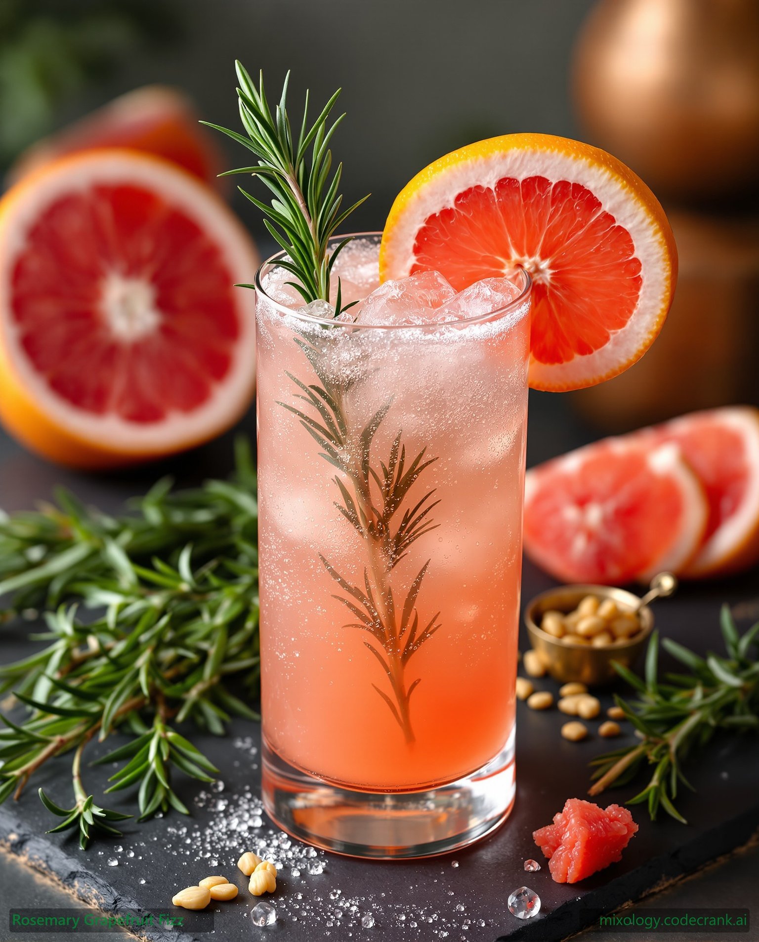 Rosemary Grapefruit Fizz cocktail recipe