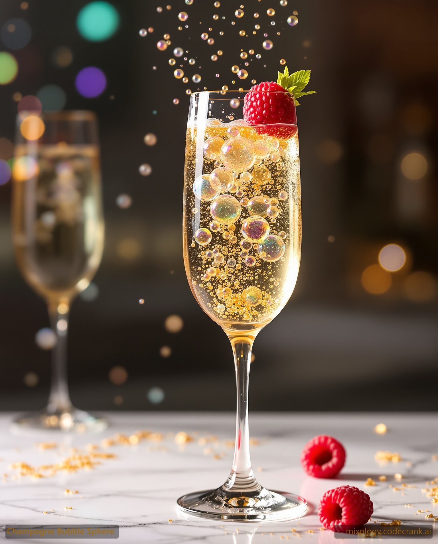 Champagne Bubble Sphere cocktail recipe