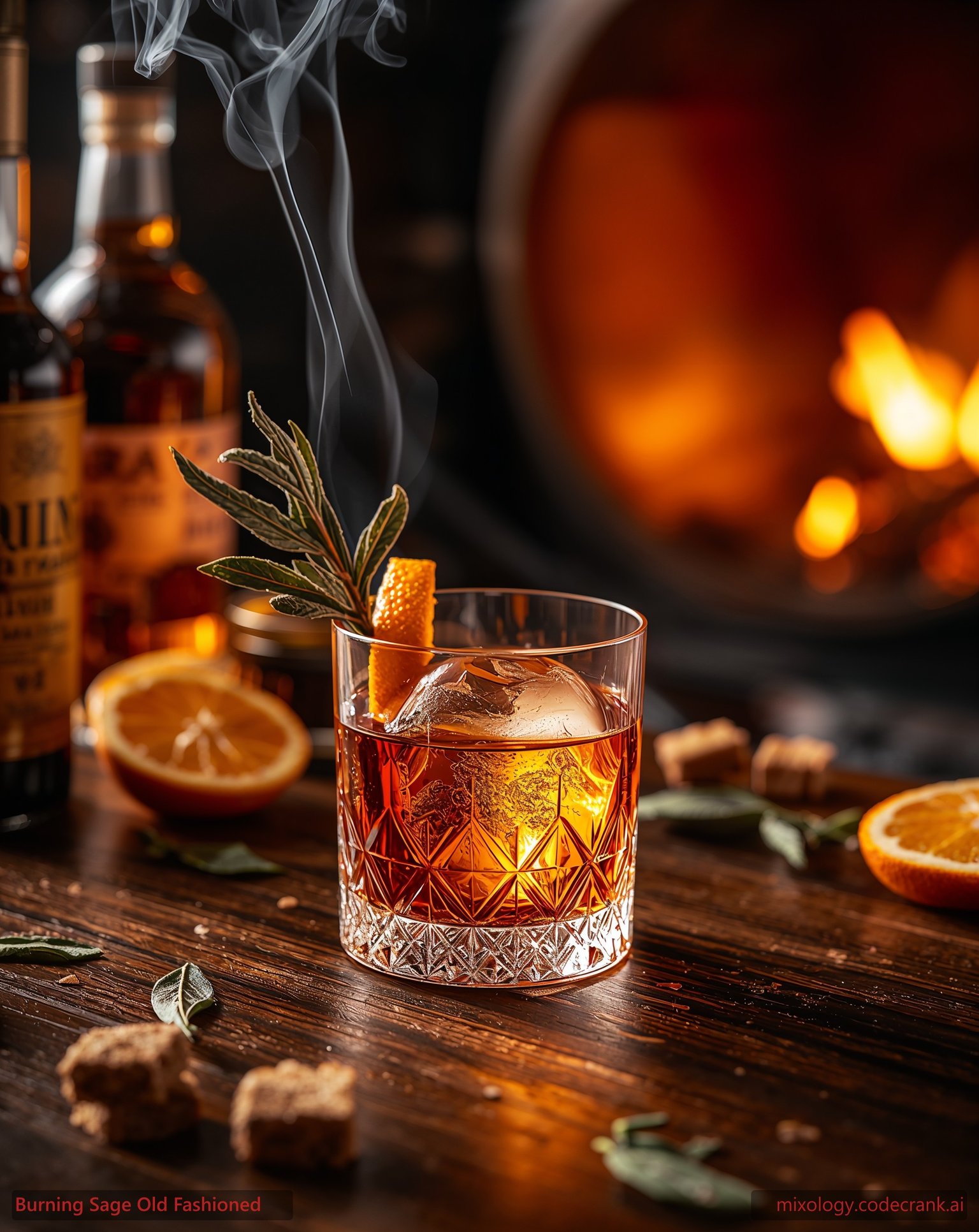 Burning Sage Old Fashioned cocktail recipe