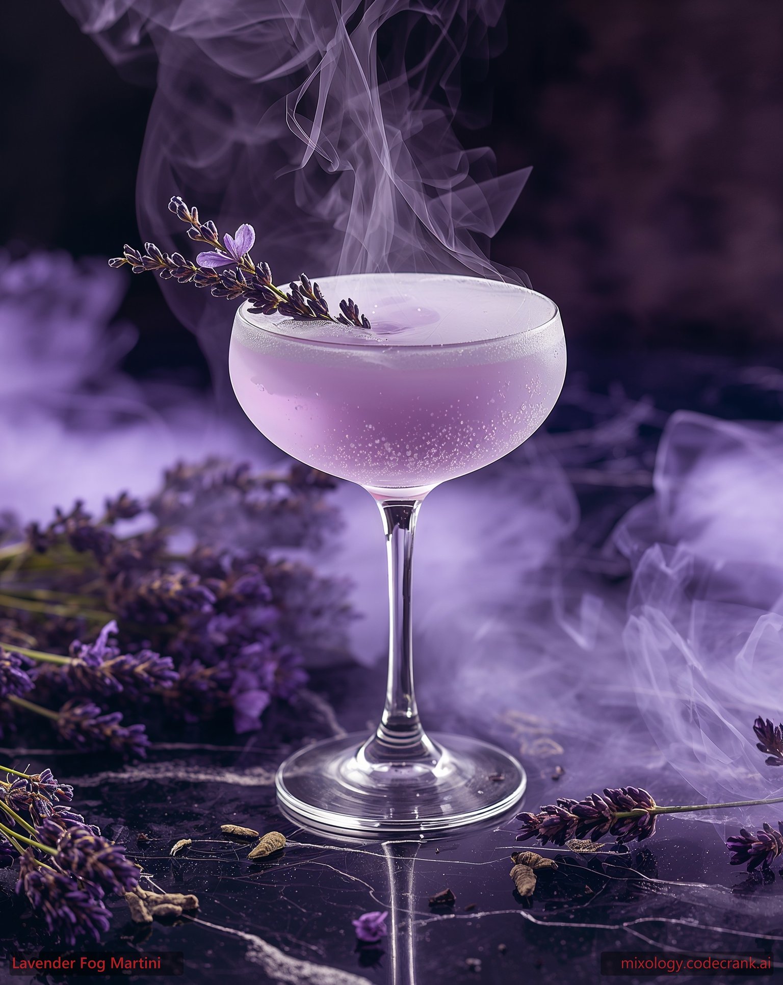 Lavender Fog Martini cocktail recipe
