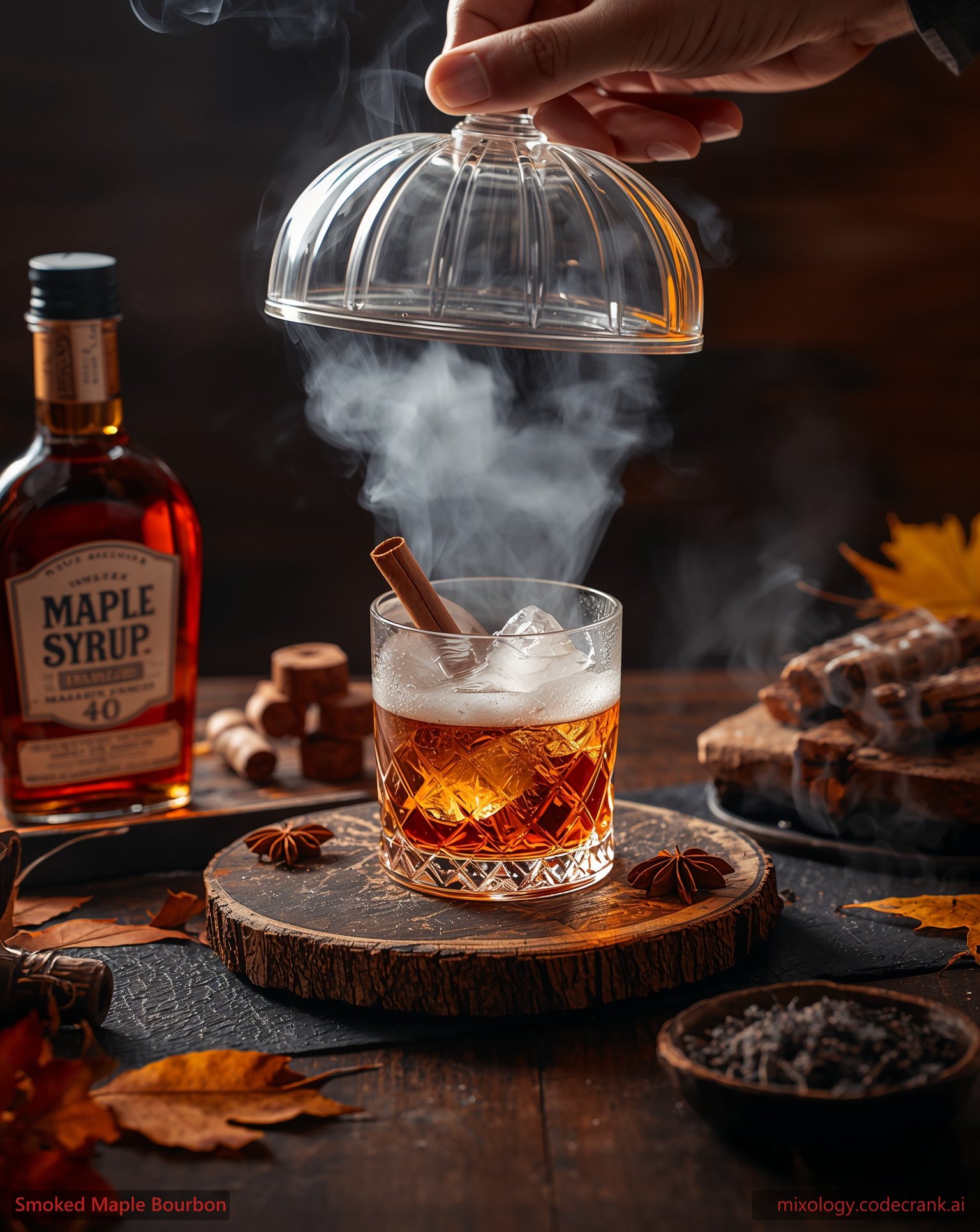 Smoked Maple Bourbon cocktail recipe