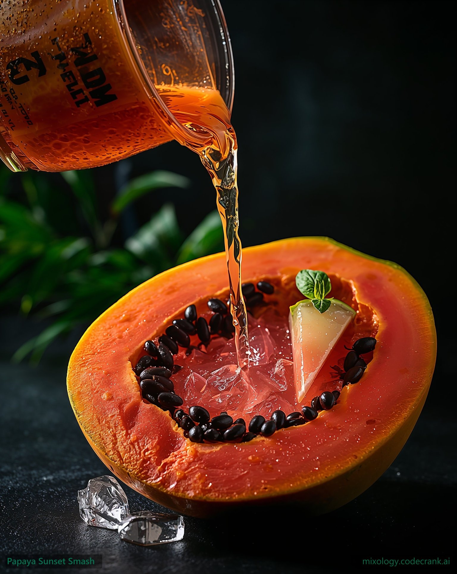 Papaya Sunset Smash cocktail recipe