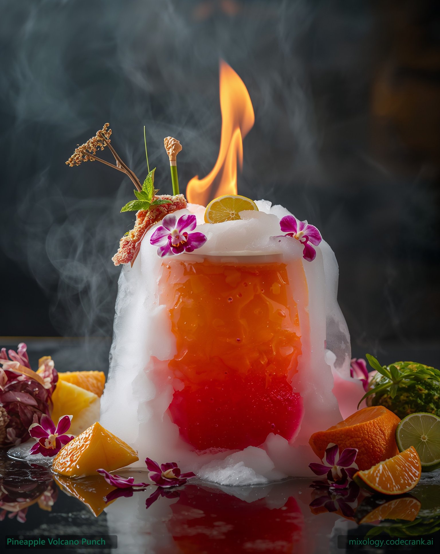 Pineapple Volcano Punch cocktail recipe